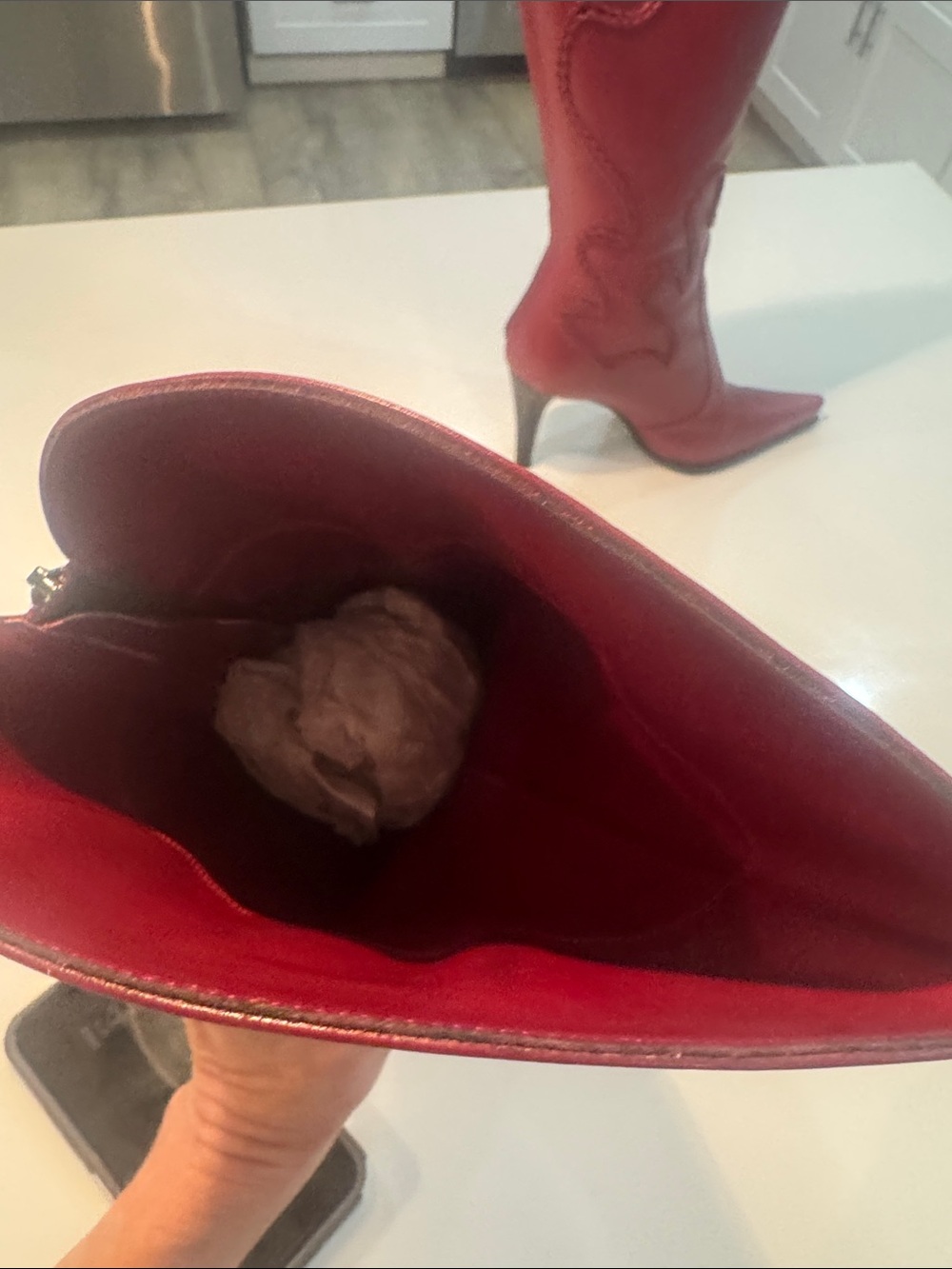 Sergio Rossi Red Leather Pointed-Toe boots - Picture 7 of 13